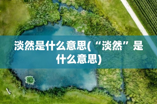 淡然是什么意思(“淡然”是什么意思)
