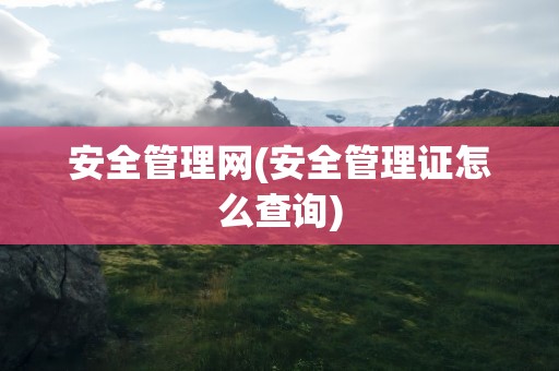 安全管理网(安全管理证怎么查询)
