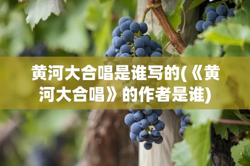 黄河大合唱是谁写的(《黄河大合唱》的作者是谁)