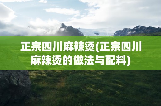 正宗四川麻辣烫(正宗四川麻辣烫的做法与配料)