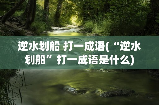 逆水划船 打一成语(“逆水划船”打一成语是什么)