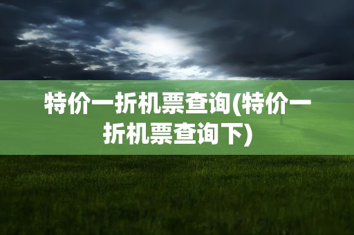 特价一折机票查询(特价一折机票查询下)