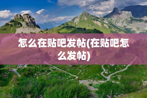 怎么在贴吧发帖(在贴吧怎么发帖)