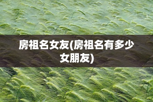 房祖名女友(房祖名有多少女朋友)