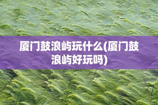 厦门鼓浪屿玩什么(厦门鼓浪屿好玩吗)