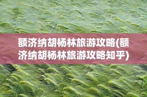 额济纳胡杨林旅游攻略(额济纳胡杨林旅游攻略知乎)