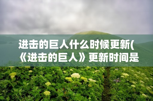 进击的巨人什么时候更新(《进击的巨人》更新时间是几点)