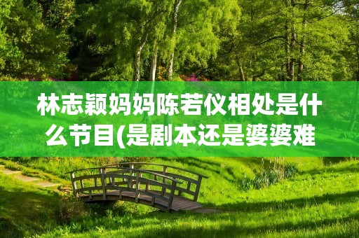 林志颖妈妈陈若仪相处是什么节目(是剧本还是婆婆难相处)