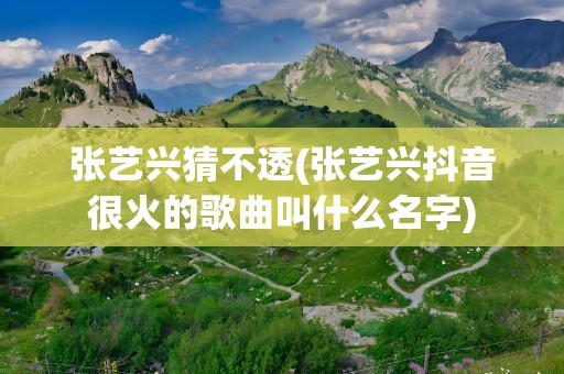 张艺兴猜不透(张艺兴抖音很火的歌曲叫什么名字)