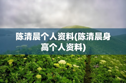 陈清晨个人资料(陈清晨身高个人资料)