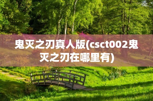 鬼灭之刃真人版(csct002鬼灭之刃在哪里有)