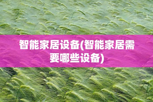 智能家居设备(智能家居需要哪些设备)