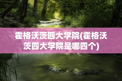 霍格沃茨四大学院(霍格沃茨四大学院是哪四个)