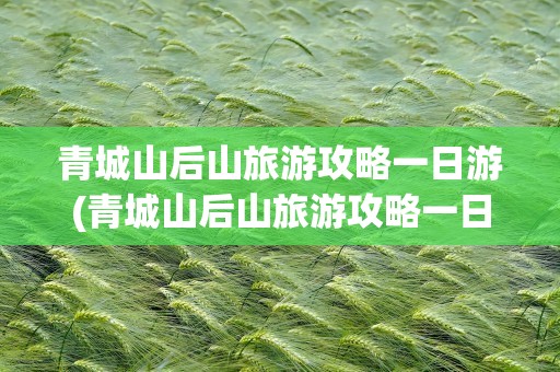 青城山后山旅游攻略一日游(青城山后山旅游攻略一日游图片)