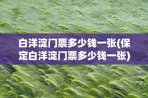白洋淀门票多少钱一张(保定白洋淀门票多少钱一张)