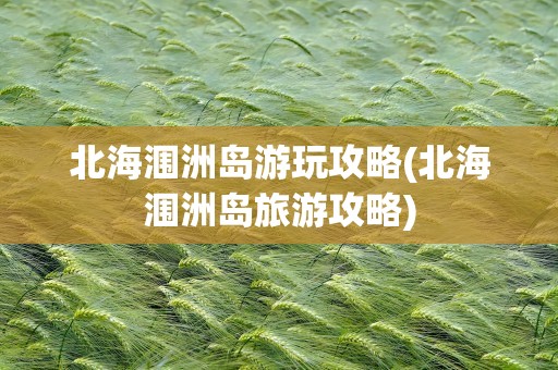 北海涠洲岛游玩攻略(北海涠洲岛旅游攻略)