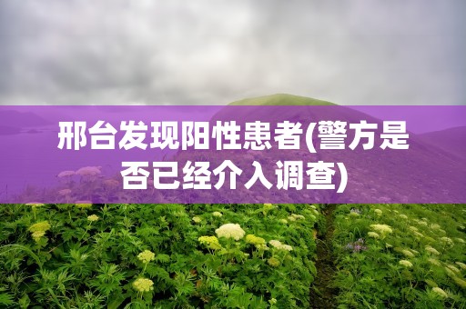 邢台发现阳性患者(警方是否已经介入调查)