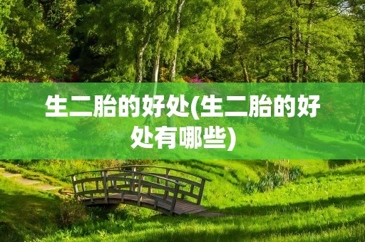 生二胎的好处(生二胎的好处有哪些)