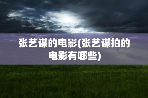 张艺谋的电影(张艺谋拍的电影有哪些)