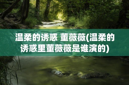 温柔的诱惑 董薇薇(温柔的诱惑里董薇薇是谁演的)