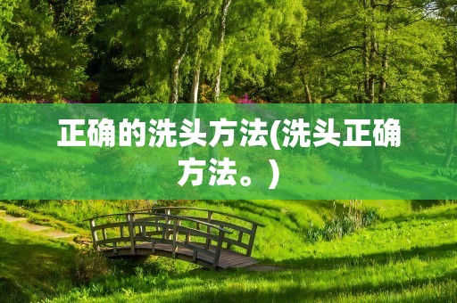 正确的洗头方法(洗头正确方法。)