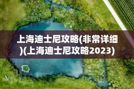 上海迪士尼攻略(非常详细)(上海迪士尼攻略2023)
