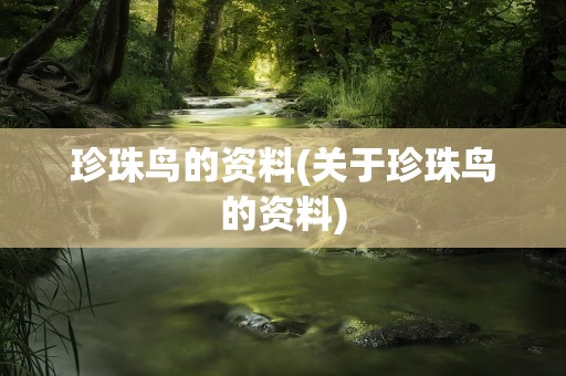 珍珠鸟的资料(关于珍珠鸟的资料)