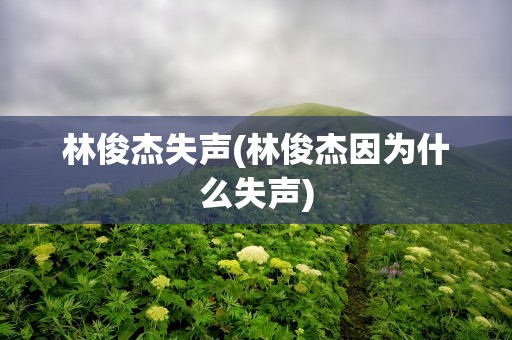 林俊杰失声(林俊杰因为什么失声)
