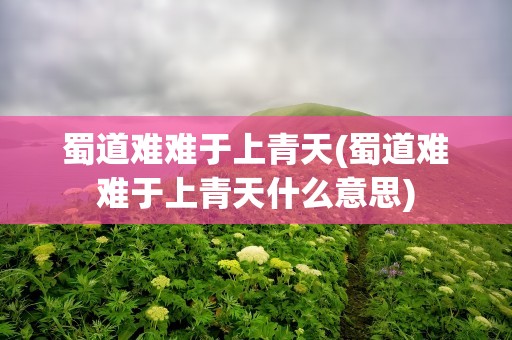 蜀道难难于上青天(蜀道难难于上青天什么意思)