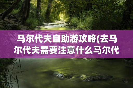 马尔代夫自助游攻略(去马尔代夫需要注意什么马尔代夫自助游攻略)
