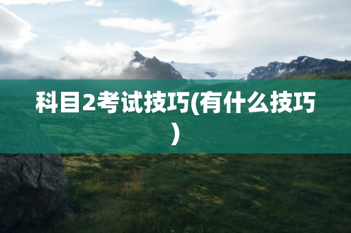 科目2考试技巧(有什么技巧)