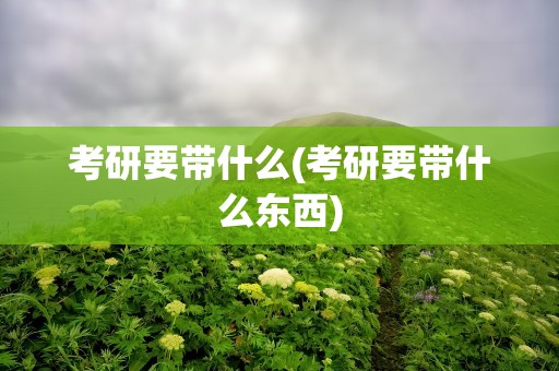 考研要带什么(考研要带什么东西)