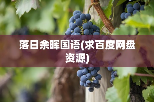 落日余晖国语(求百度网盘资源)