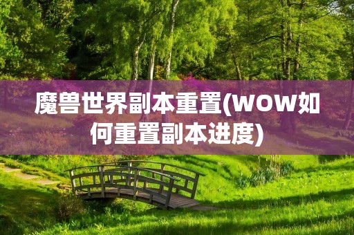 魔兽世界副本重置(WOW如何重置副本进度)