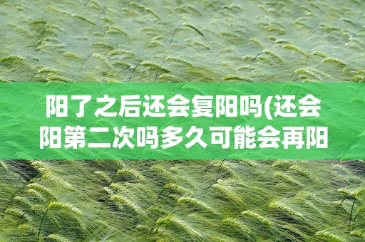 阳了之后还会复阳吗(还会阳第二次吗多久可能会再阳)