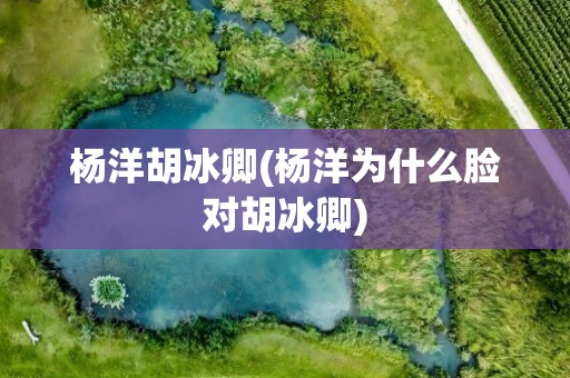 杨洋胡冰卿(杨洋为什么脸对胡冰卿)