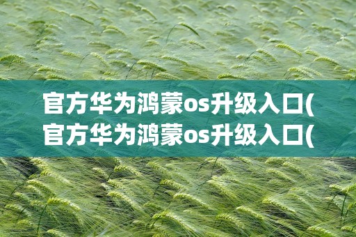 官方华为鸿蒙os升级入口(官方华为鸿蒙os升级入口(鸿蒙os2.0系统升级攻略))