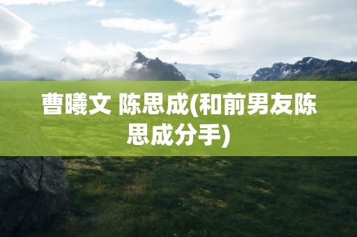 曹曦文 陈思成(和前男友陈思成分手)