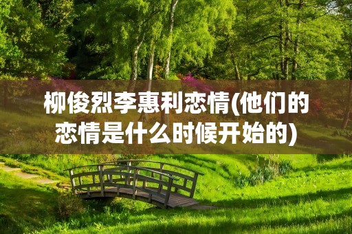 柳俊烈李惠利恋情(他们的恋情是什么时候开始的)