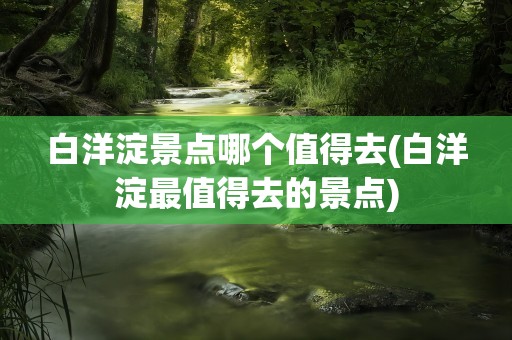 白洋淀景点哪个值得去(白洋淀最值得去的景点)