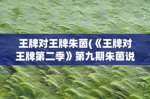 王牌对王牌朱茵(《王牌对王牌第二季》第九期朱茵说的话是什么)