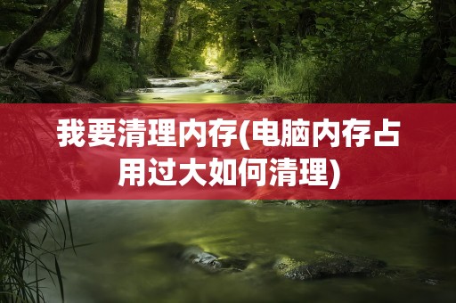 我要清理内存(电脑内存占用过大如何清理)