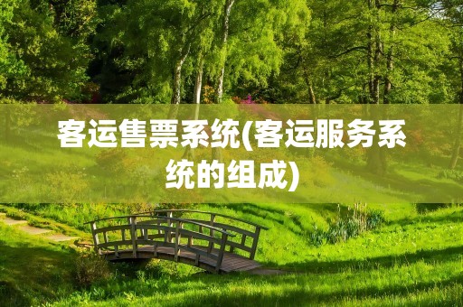 客运售票系统(客运服务系统的组成)