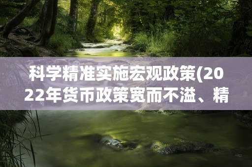 科学精准实施宏观政策(2022年货币政策宽而不溢、精准滴灌)