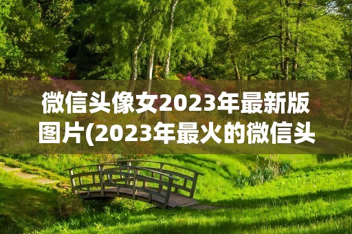 微信头像女2023年最新版图片(2023年最火的微信头像唯美好看)