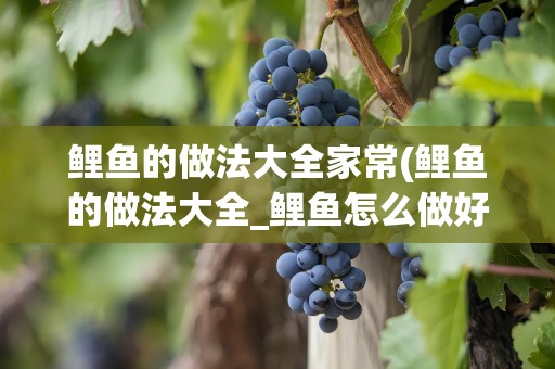 鲤鱼的做法大全家常(鲤鱼的做法大全_鲤鱼怎么做好吃_鲤鱼的家常菜做法-美食天下)