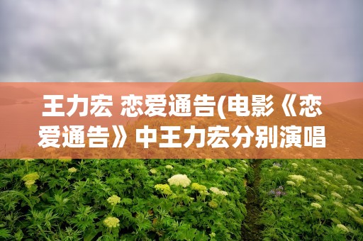 王力宏 恋爱通告(电影《恋爱通告》中王力宏分别演唱了哪几首歌曲)