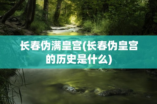 长春伪满皇宫(长春伪皇宫的历史是什么)