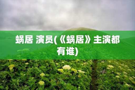 蜗居 演员(《蜗居》主演都有谁)