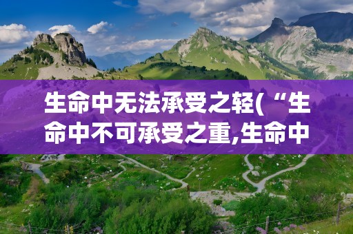 生命中无法承受之轻(“生命中不可承受之重,生命中不可承受之轻”是什么意思,)